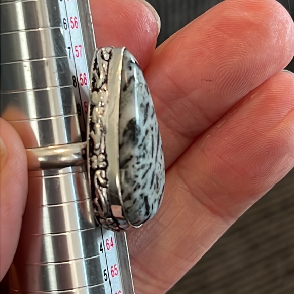 #341 Zebra π¦ Jasper Handcrafted Ring π Size 9.25-9.5 NWOT - Picture 9 of 12